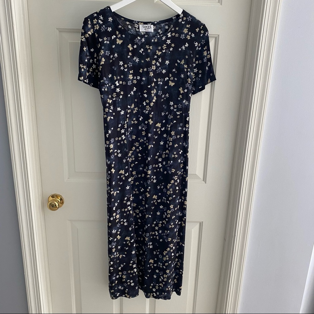 Teddi Vintage 80s/90s Maxi Dress Floral Medium